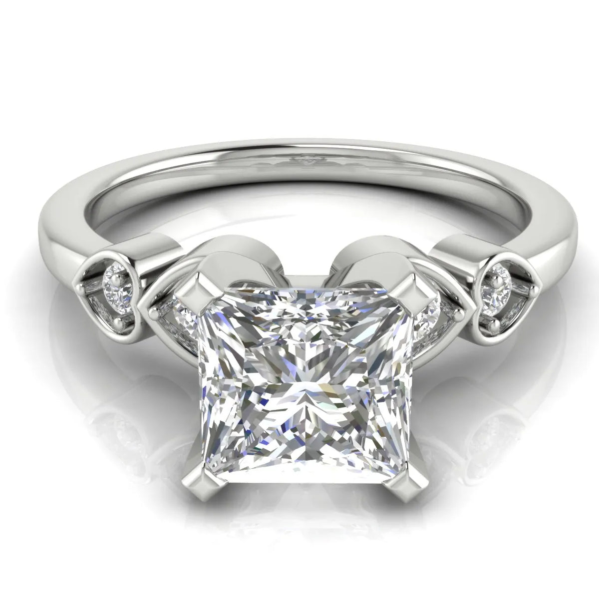 Classic Solitaire Ring with Vintage-Inspired Accent Details
