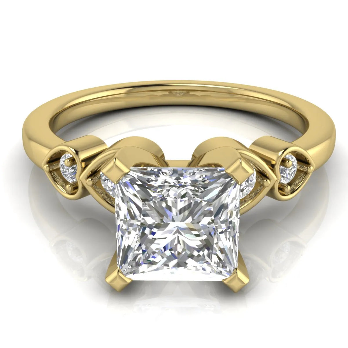 Classic Solitaire Ring with Vintage-Inspired Accent Details