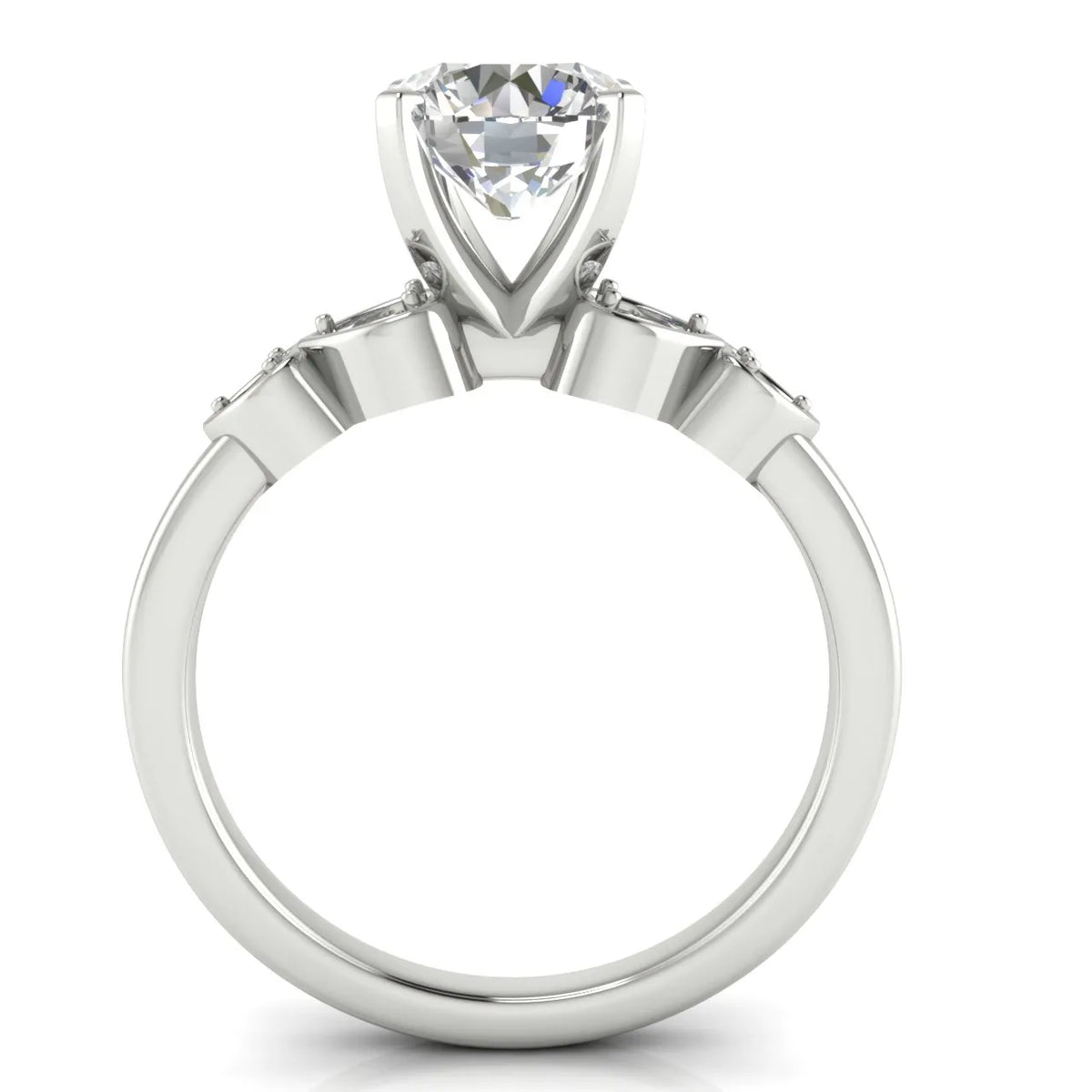 Classic Solitaire Ring with Vintage-Inspired Accent Details