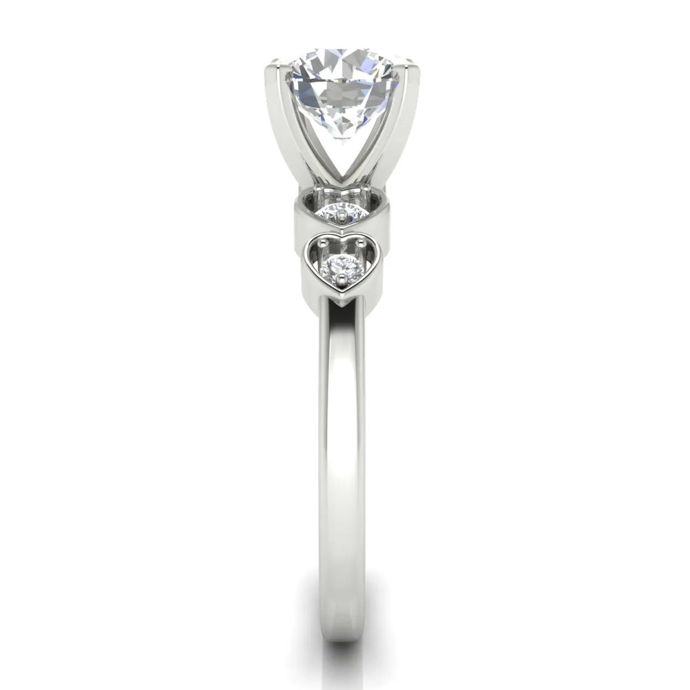 Classic Solitaire Ring with Vintage-Inspired Accent Details