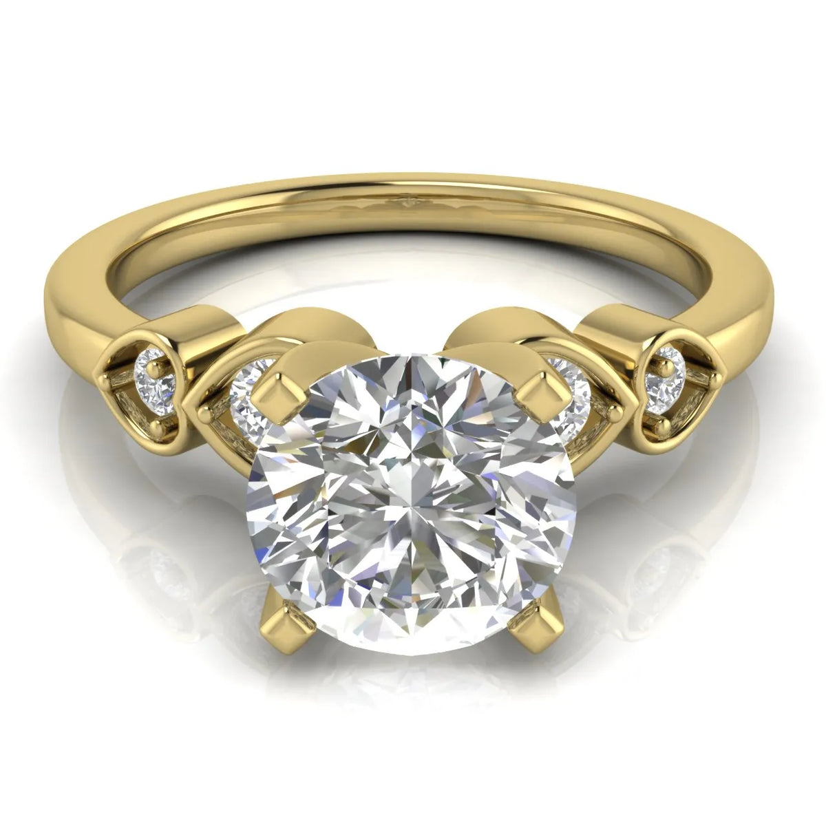 Classic Solitaire Ring with Vintage-Inspired Accent Details