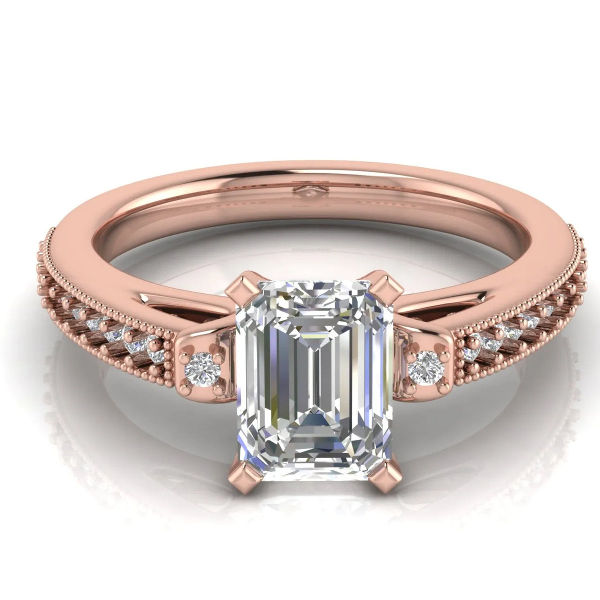 Vintage-Inspired Solitaire Ring with Accent Stone Details