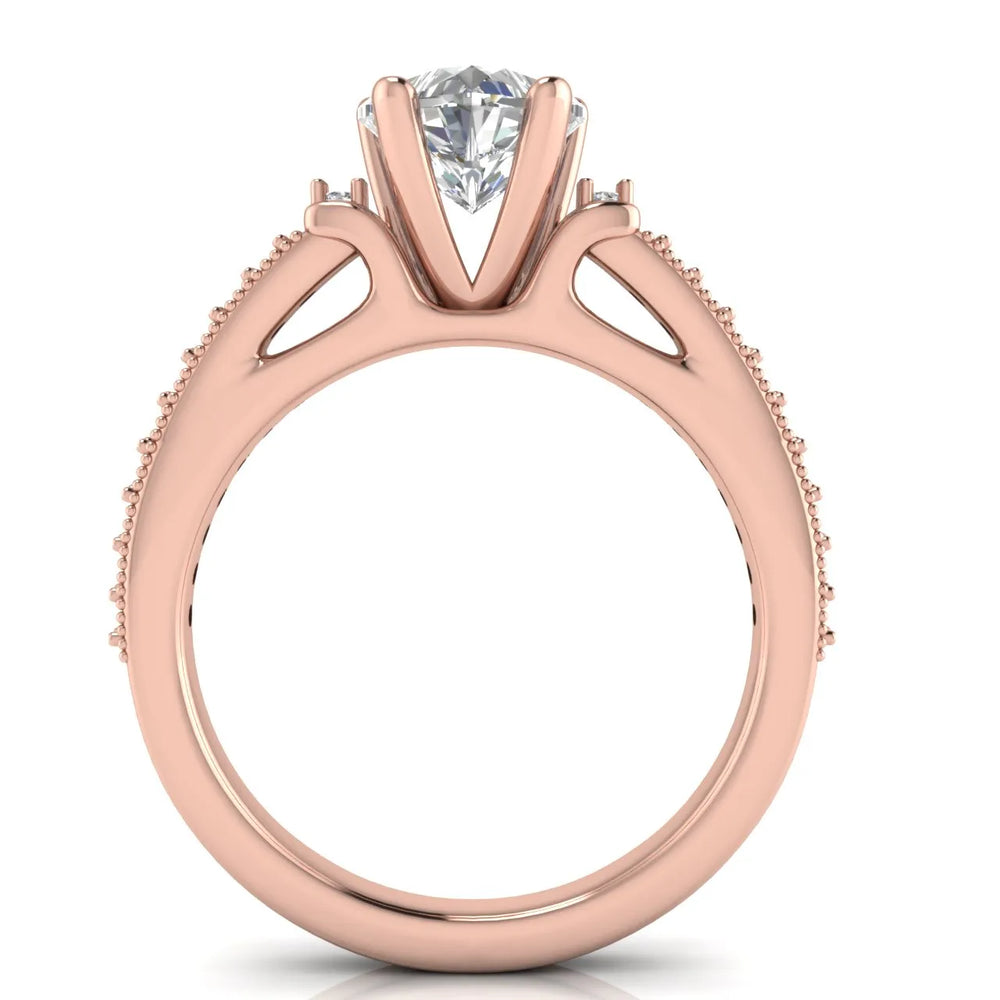 Vintage-Inspired Solitaire Ring with Accent Stone Details