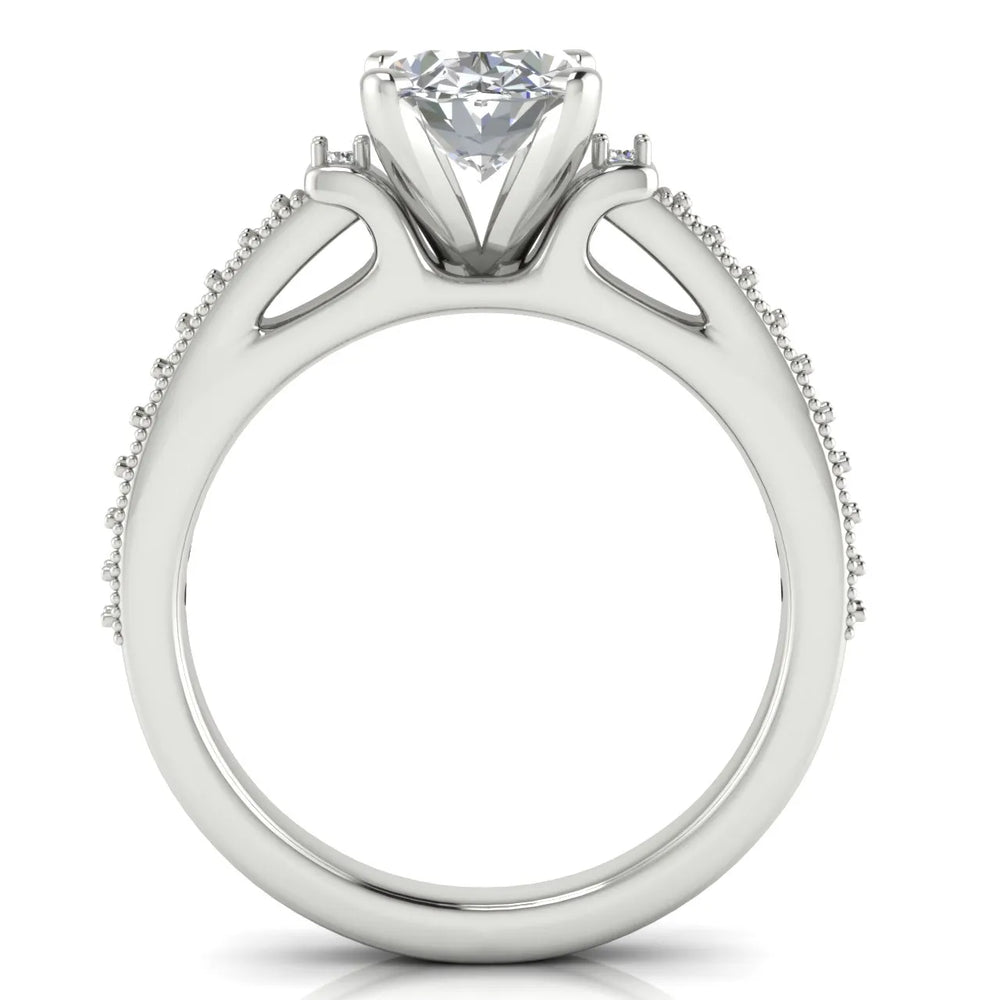 Vintage-Inspired Solitaire Ring with Accent Stone Details