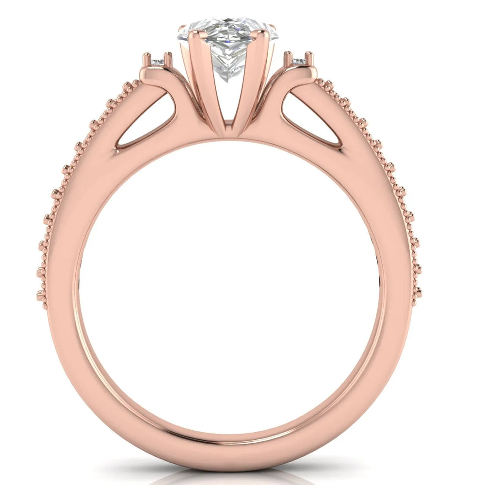Vintage-Inspired Solitaire Ring with Accent Stone Details
