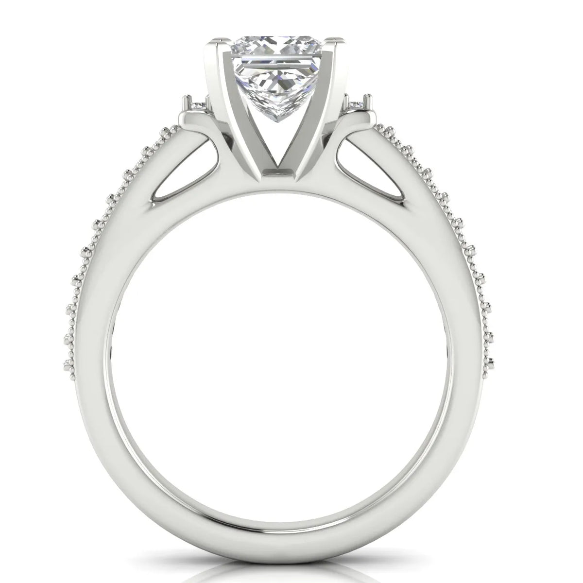 Vintage-Inspired Solitaire Ring with Accent Stone Details