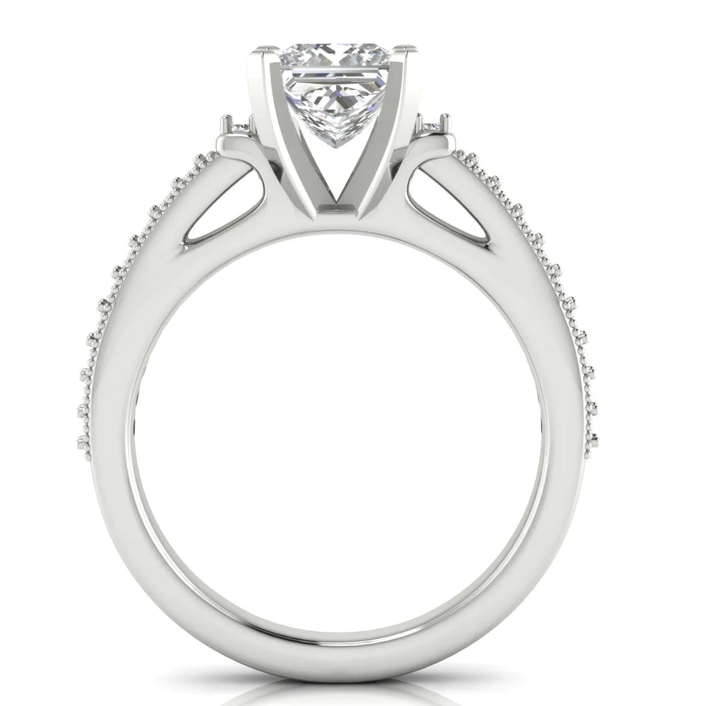 Vintage-Inspired Solitaire Ring with Accent Stone Details