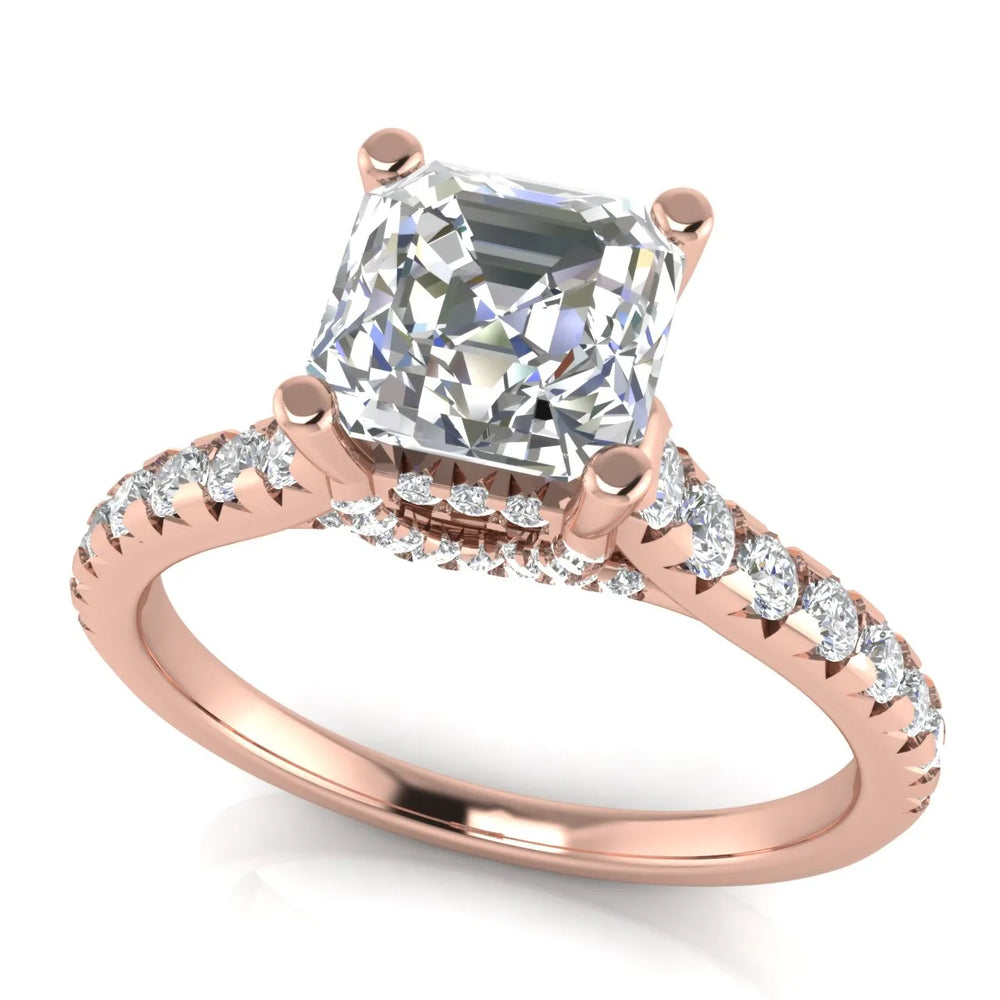 Classic Pavé Accent Solitaire Ring