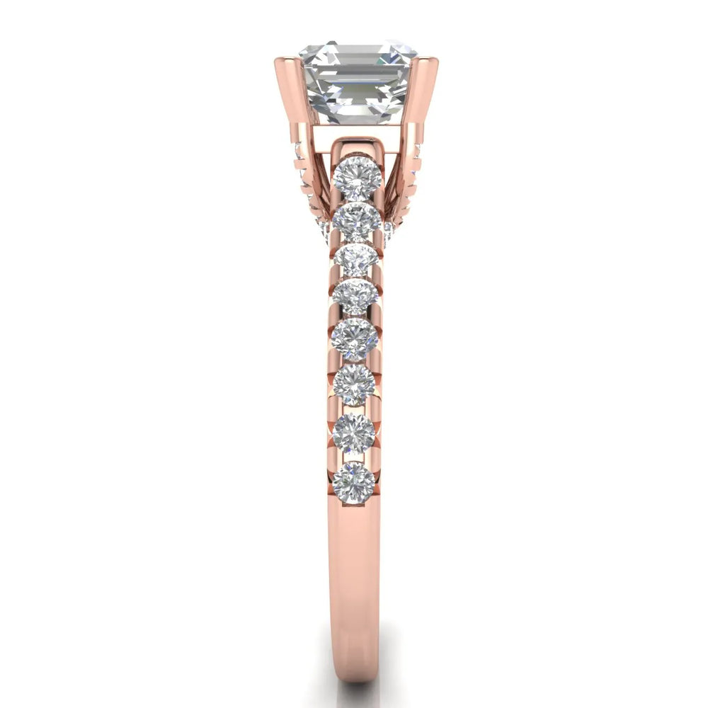 Classic Pavé Accent Solitaire Ring