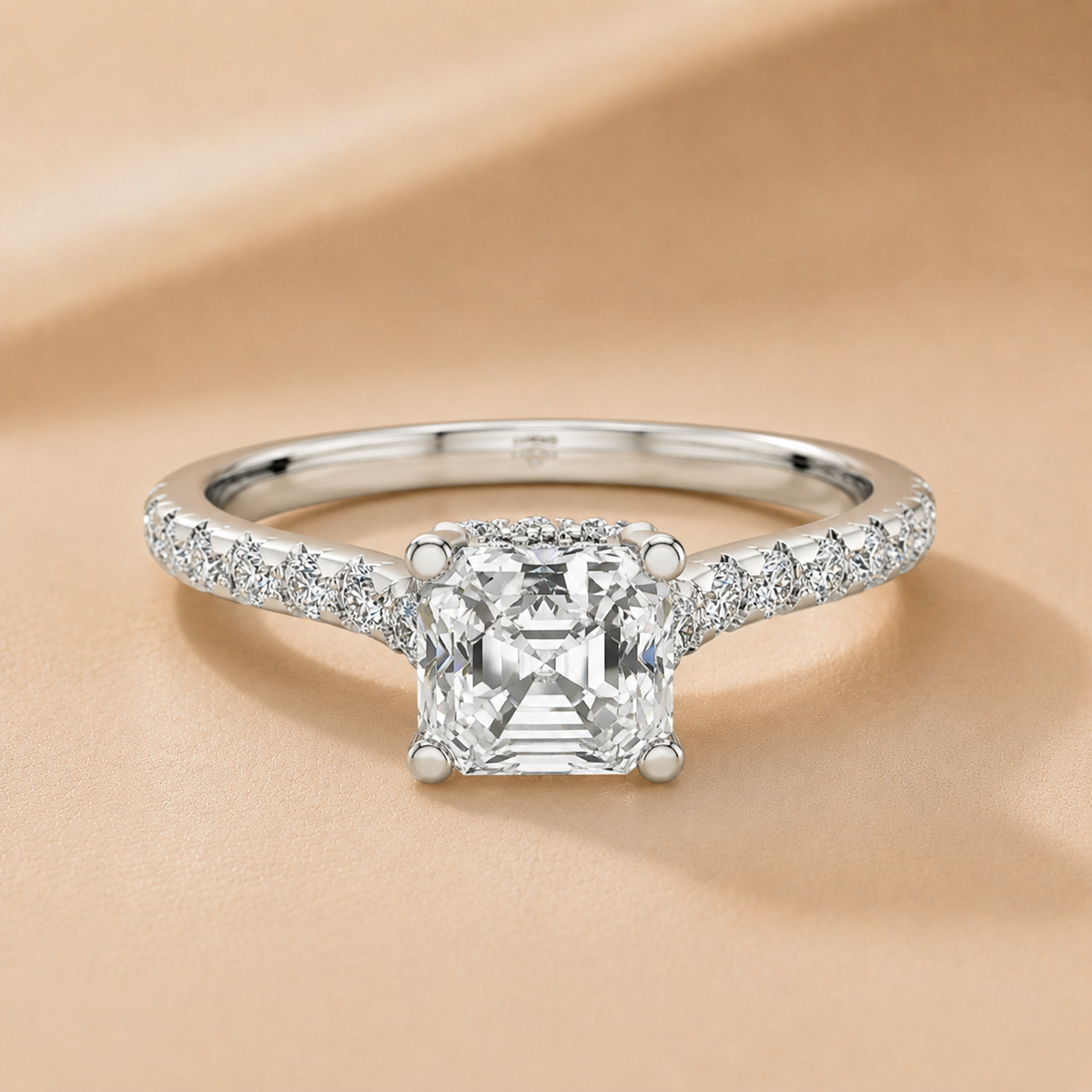 Classic Pavé Accent Solitaire Ring