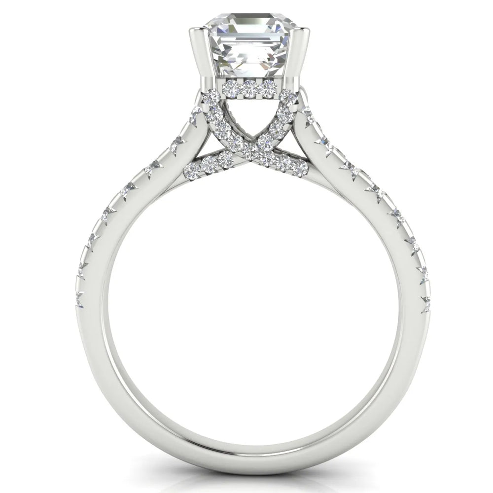 Classic Pavé Accent Solitaire Ring