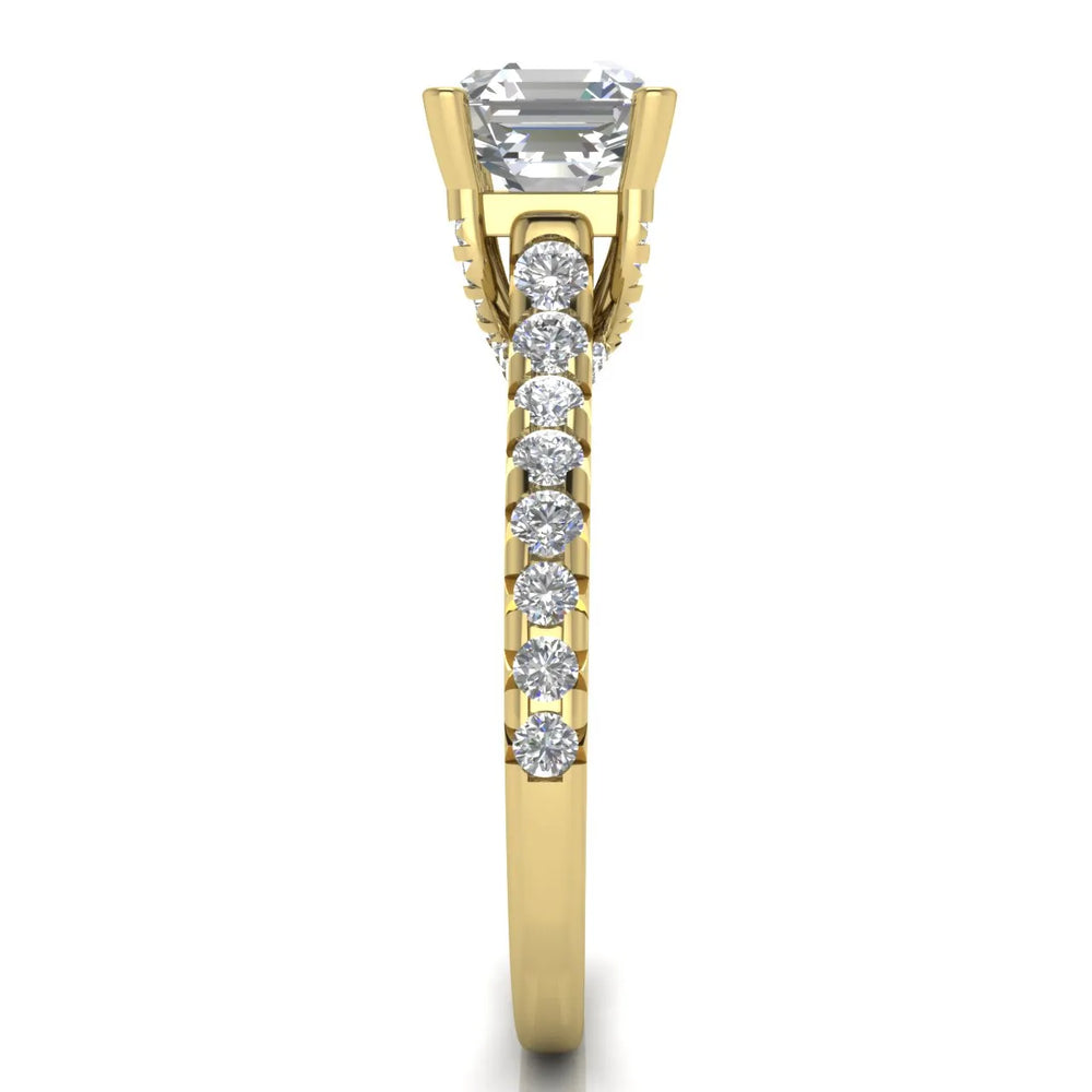 Classic Pavé Accent Solitaire Ring