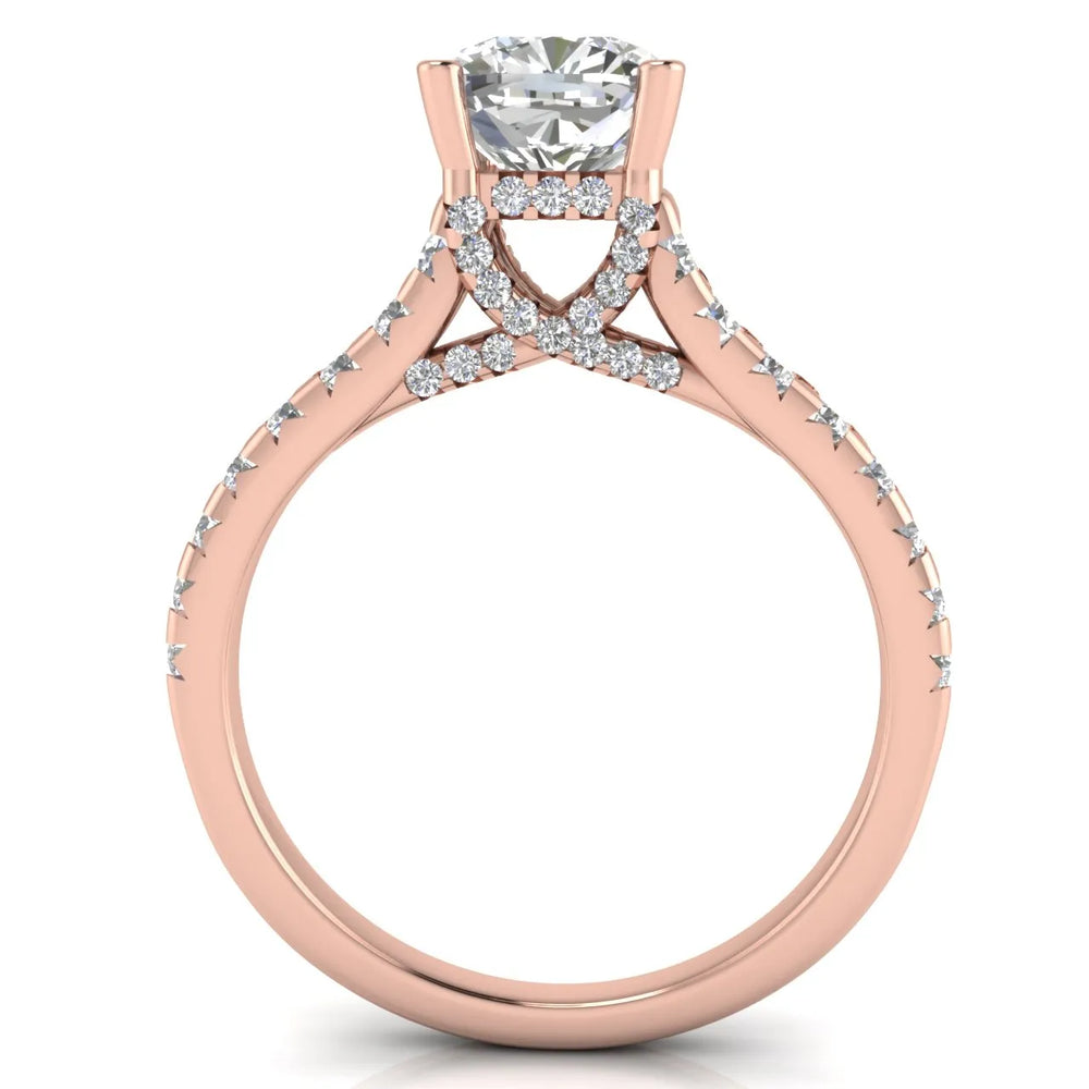 Classic Pavé Accent Solitaire Ring
