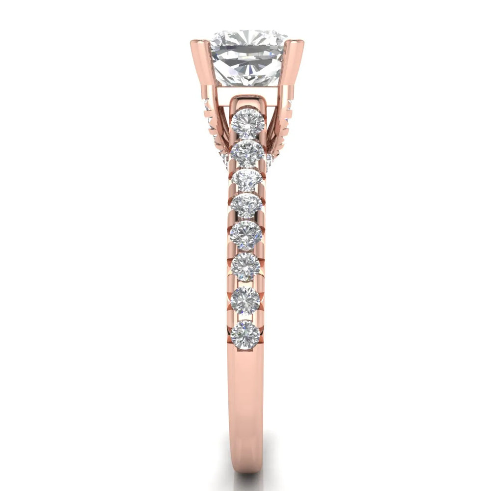 Classic Pavé Accent Solitaire Ring