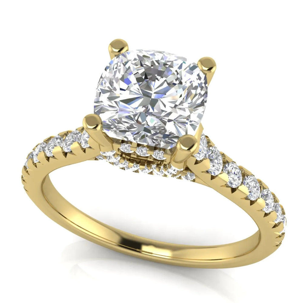 Classic Pavé Accent Solitaire Ring