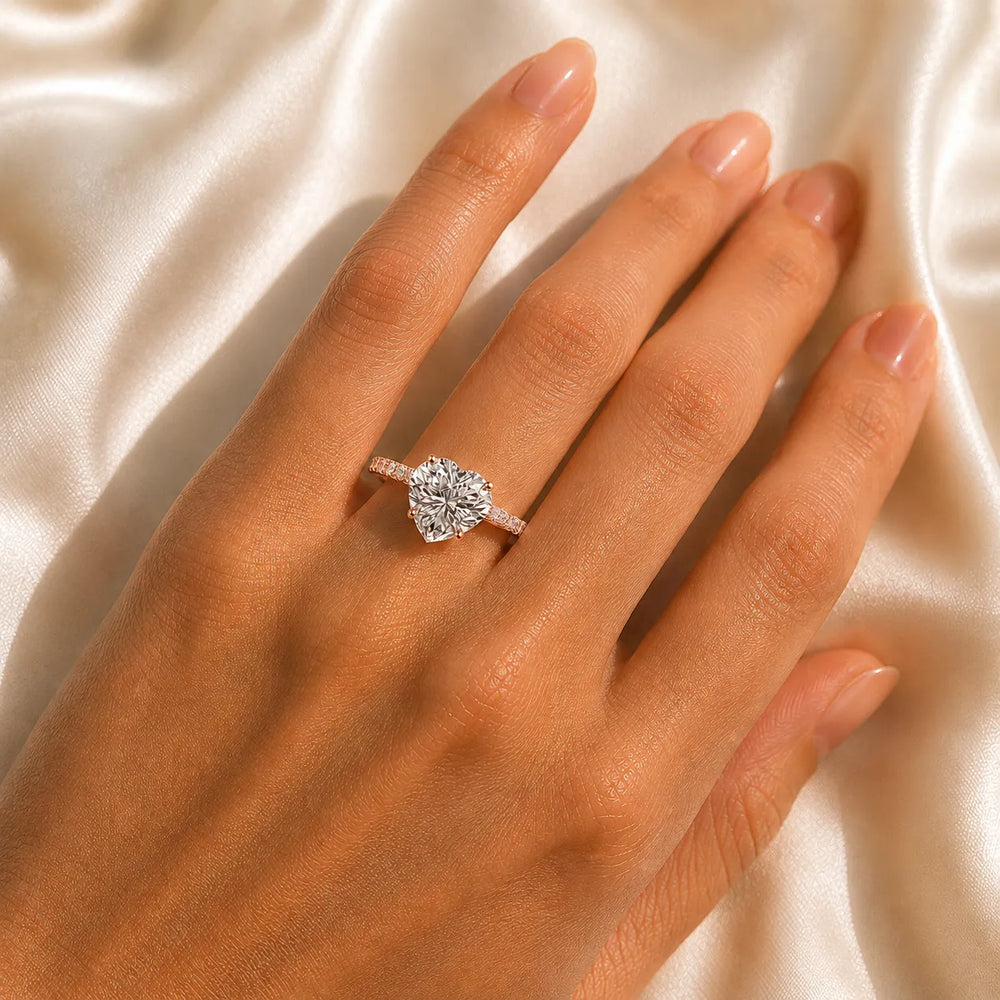 Classic Pavé Accent Solitaire Ring
