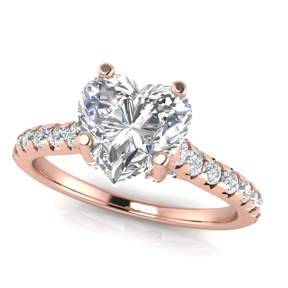 Classic Pavé Accent Solitaire Ring