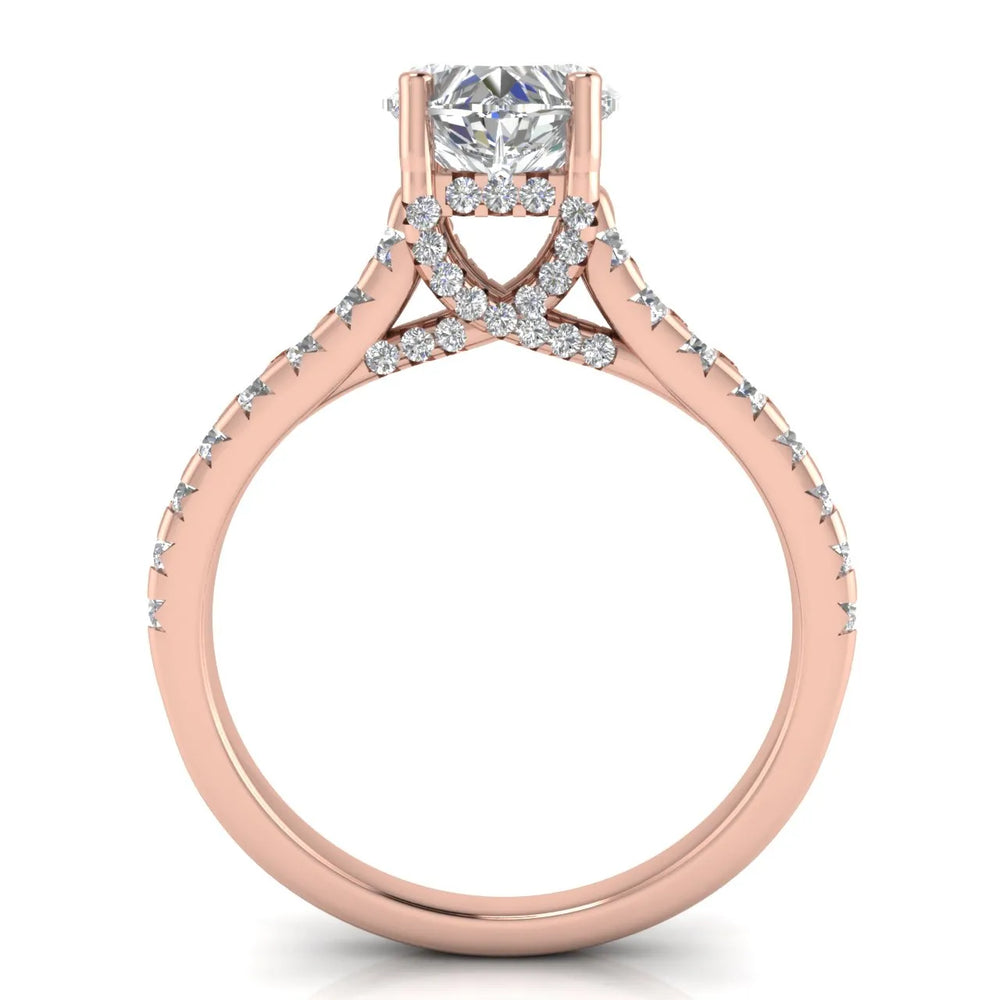 Classic Pavé Accent Solitaire Ring