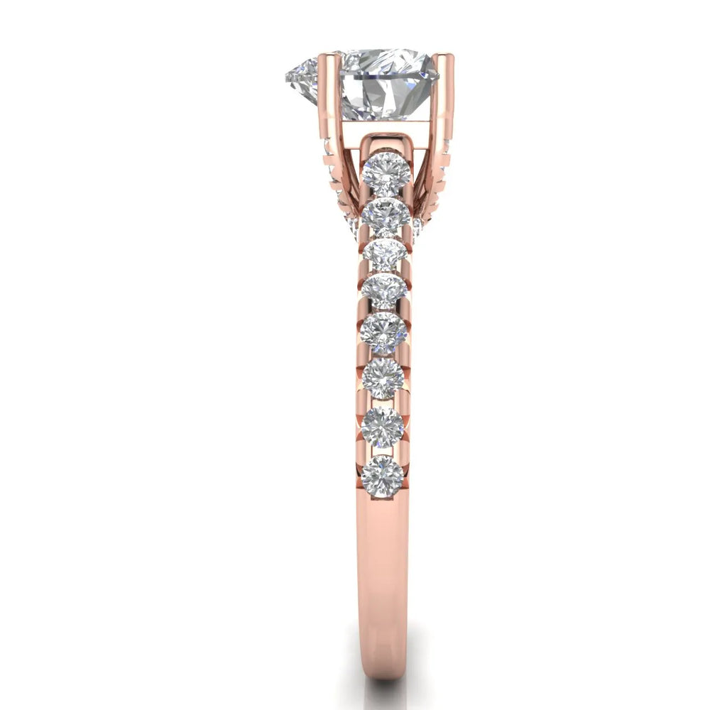Classic Pavé Accent Solitaire Ring