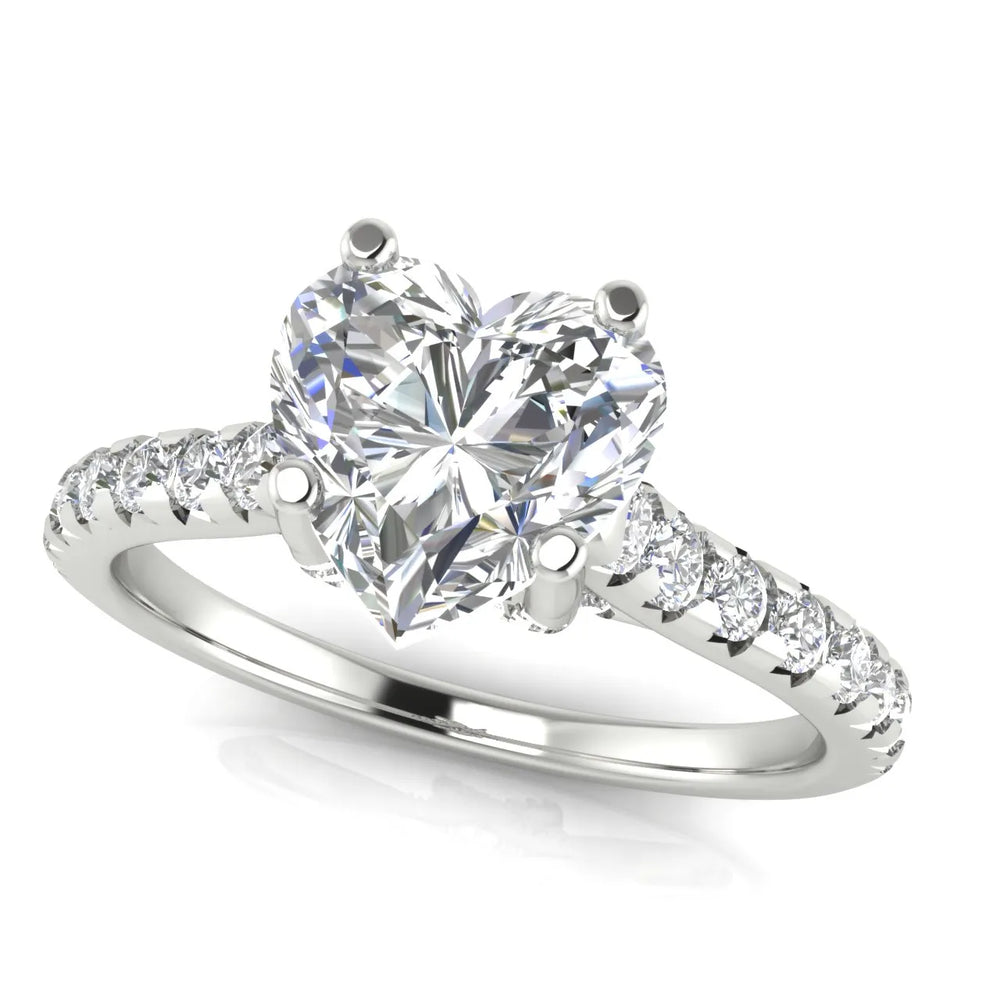 Classic Pavé Accent Solitaire Ring