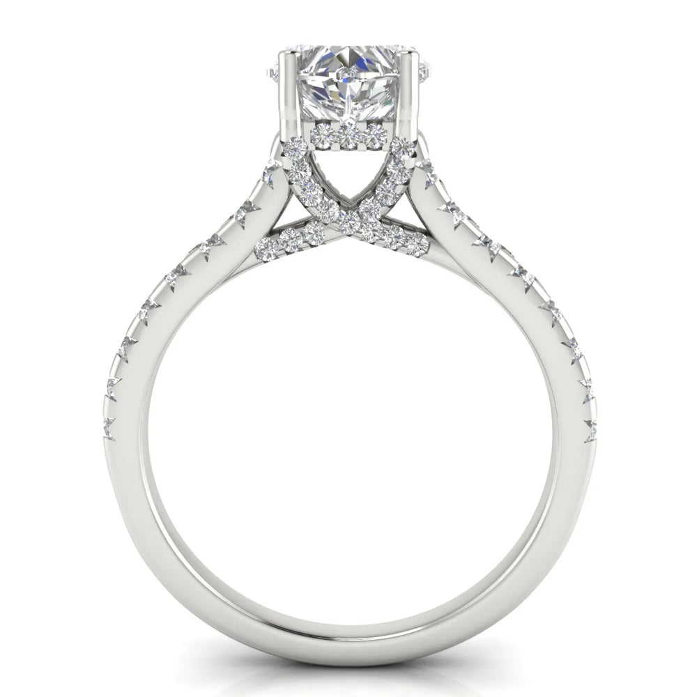 Classic Pavé Accent Solitaire Ring