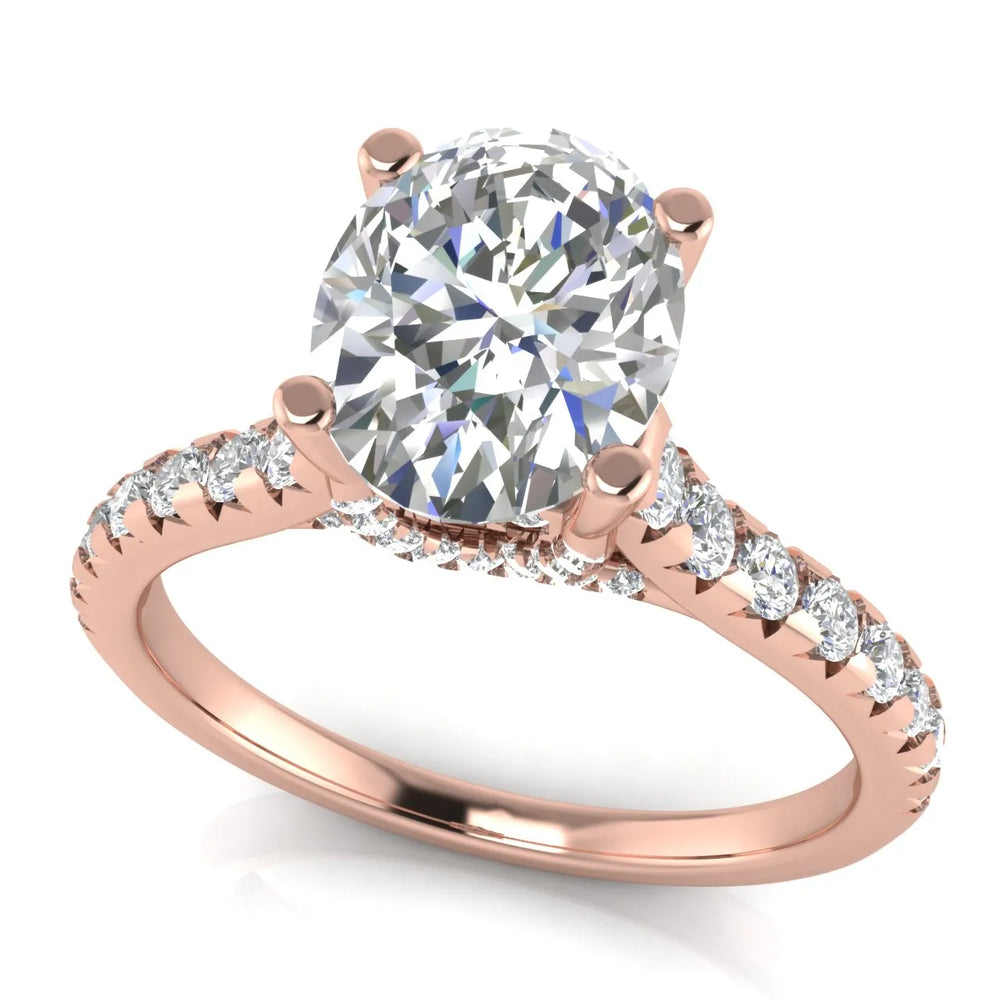 Classic Pavé Accent Solitaire Ring