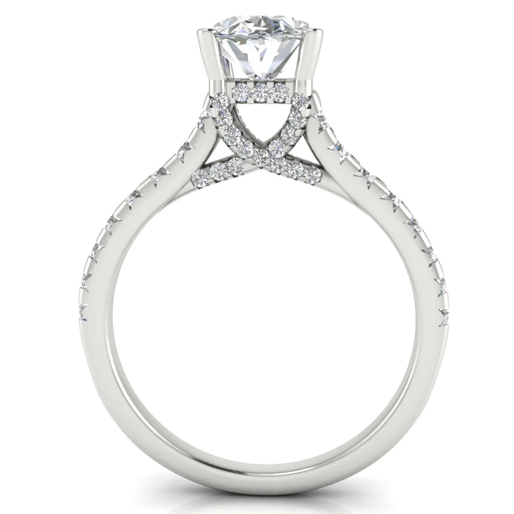 Classic Pavé Accent Solitaire Ring