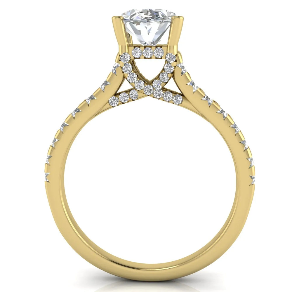 Classic Pavé Accent Solitaire Ring