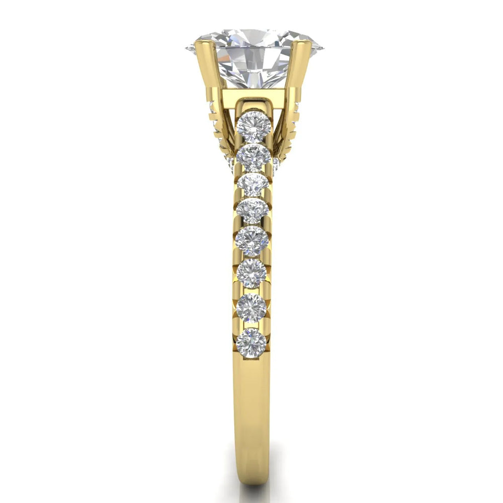 Classic Pavé Accent Solitaire Ring