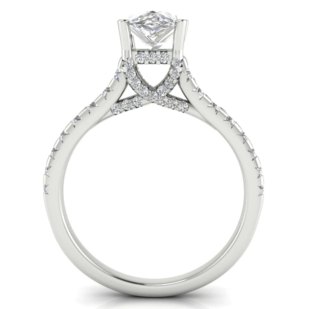 Classic Pavé Accent Solitaire Ring