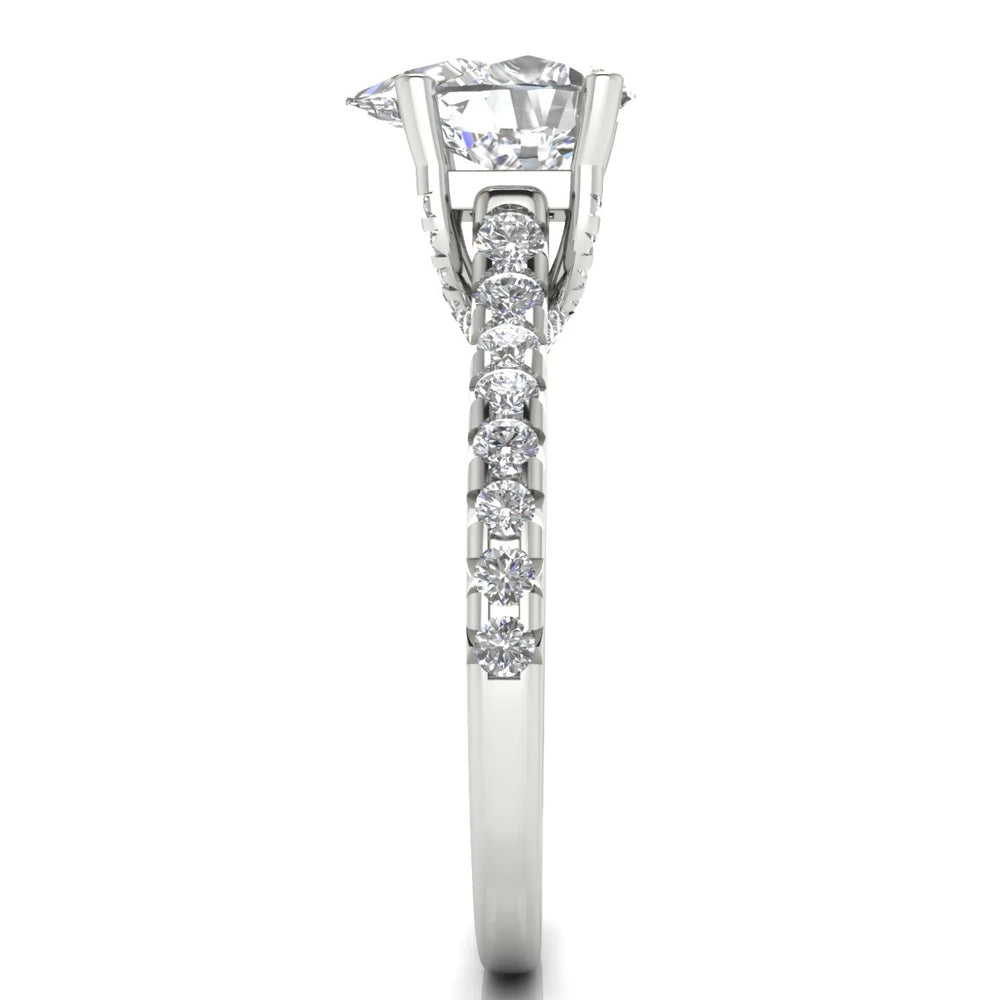Classic Pavé Accent Solitaire Ring