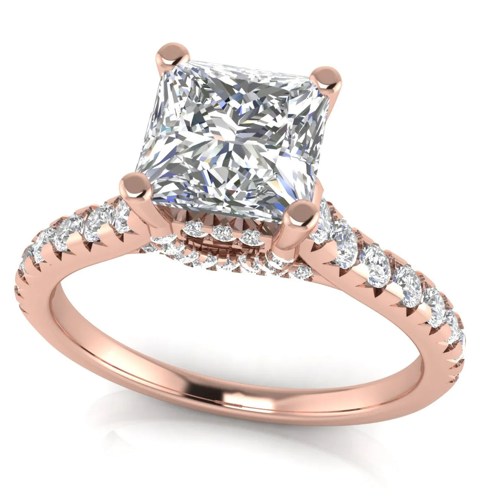 Classic Pavé Accent Solitaire Ring