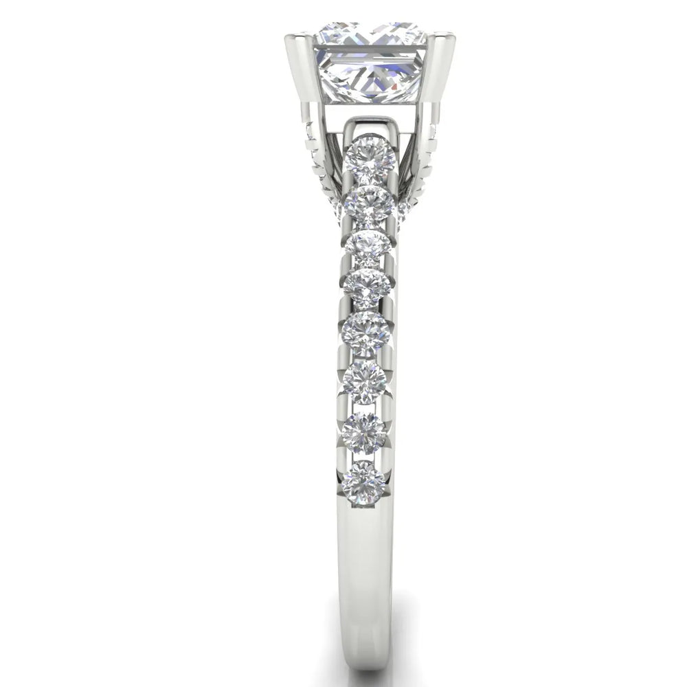 Classic Pavé Accent Solitaire Ring