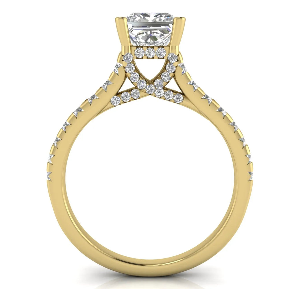 Classic Pavé Accent Solitaire Ring