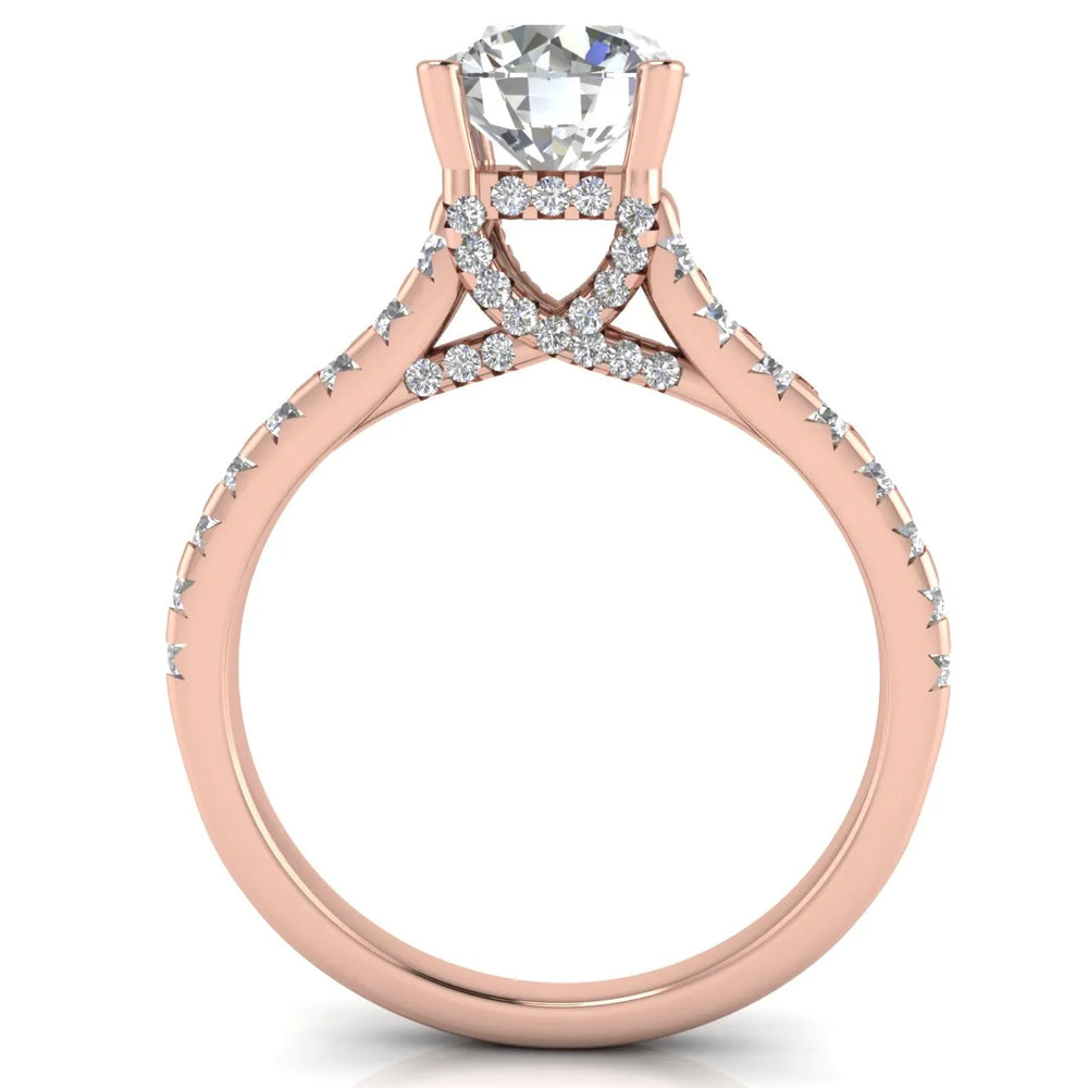 Classic Pavé Accent Solitaire Ring