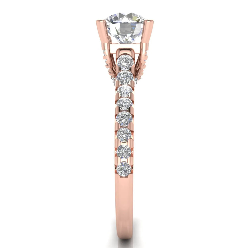 Classic Pavé Accent Solitaire Ring