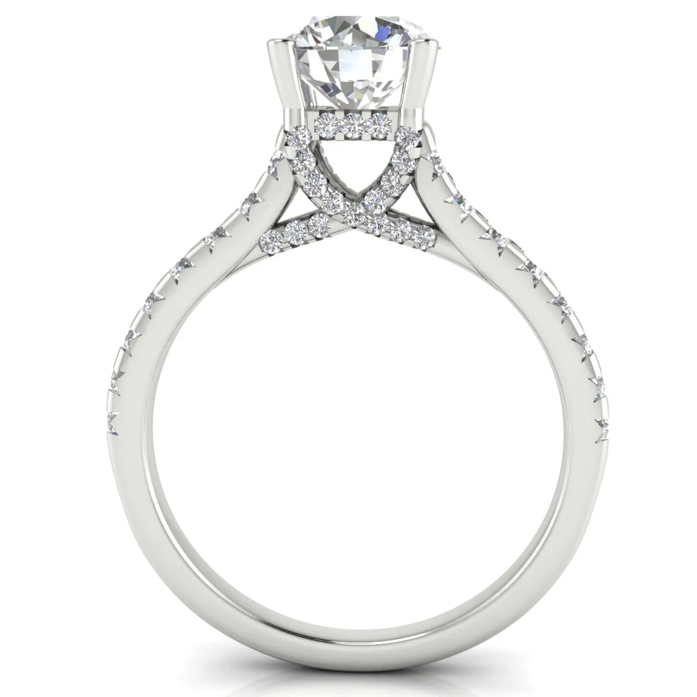 Classic Pavé Accent Solitaire Ring