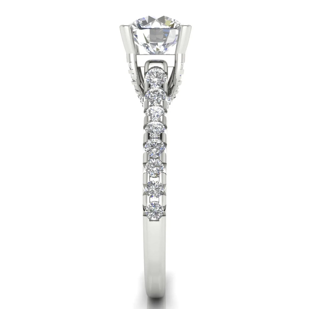 Classic Pavé Accent Solitaire Ring