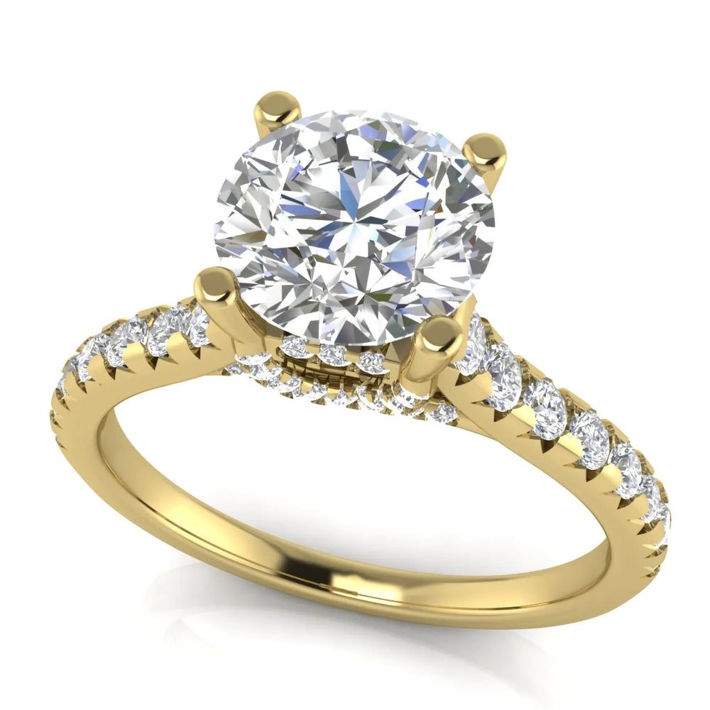 Classic Pavé Accent Solitaire Ring