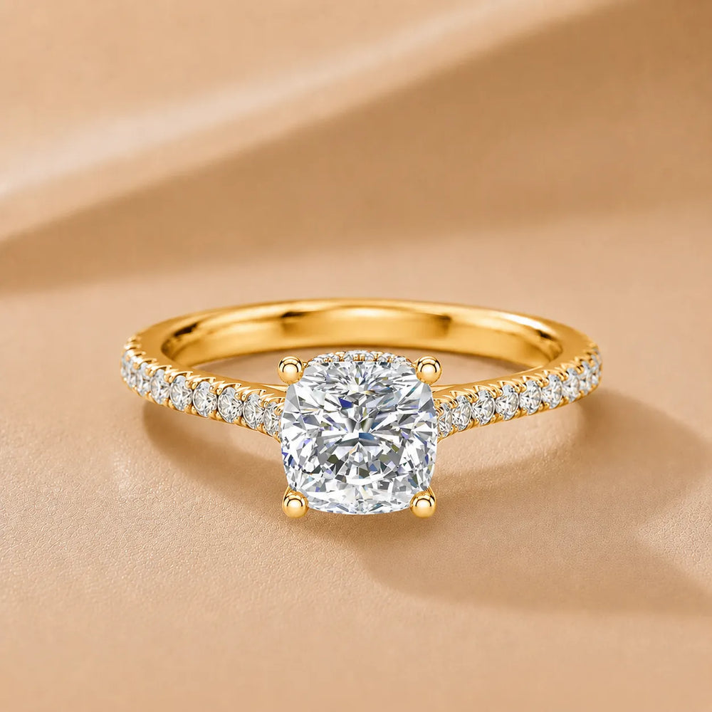 Classic Pavé Accent Solitaire Ring