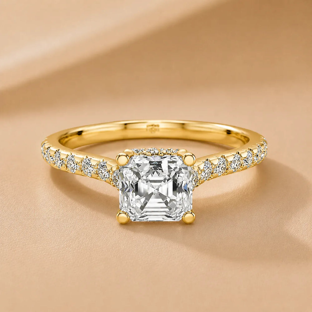 Classic Pavé Accent Solitaire Ring