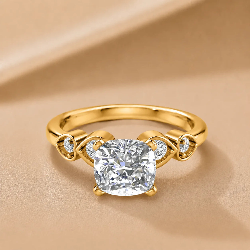 Classic Solitaire Ring with Vintage-Inspired Accent Details