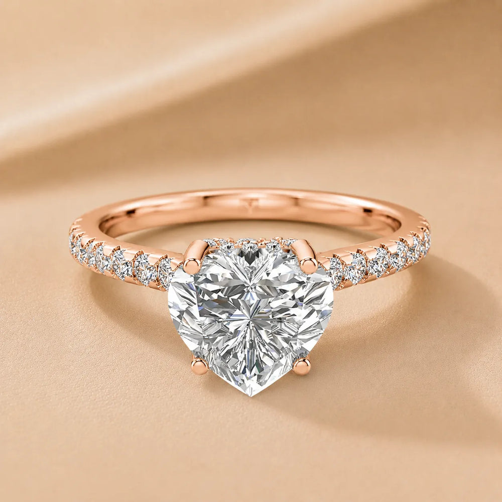 Classic Pavé Accent Solitaire Ring