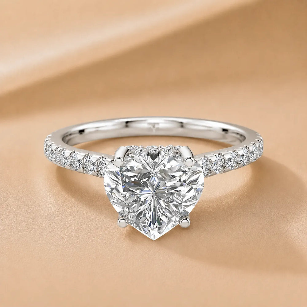 Classic Pavé Accent Solitaire Ring