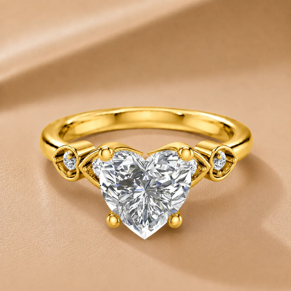 Classic Solitaire Ring with Vintage-Inspired Accent Details