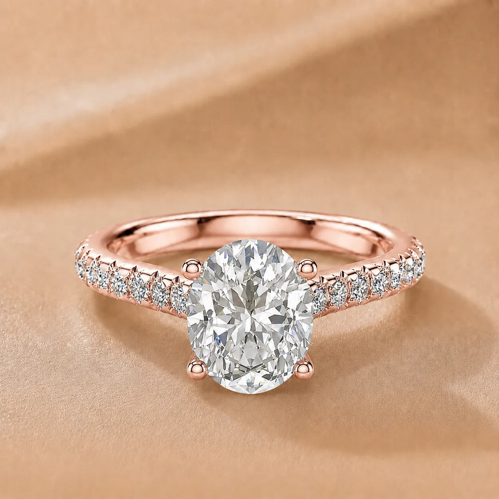 Classic Pavé Accent Solitaire Ring
