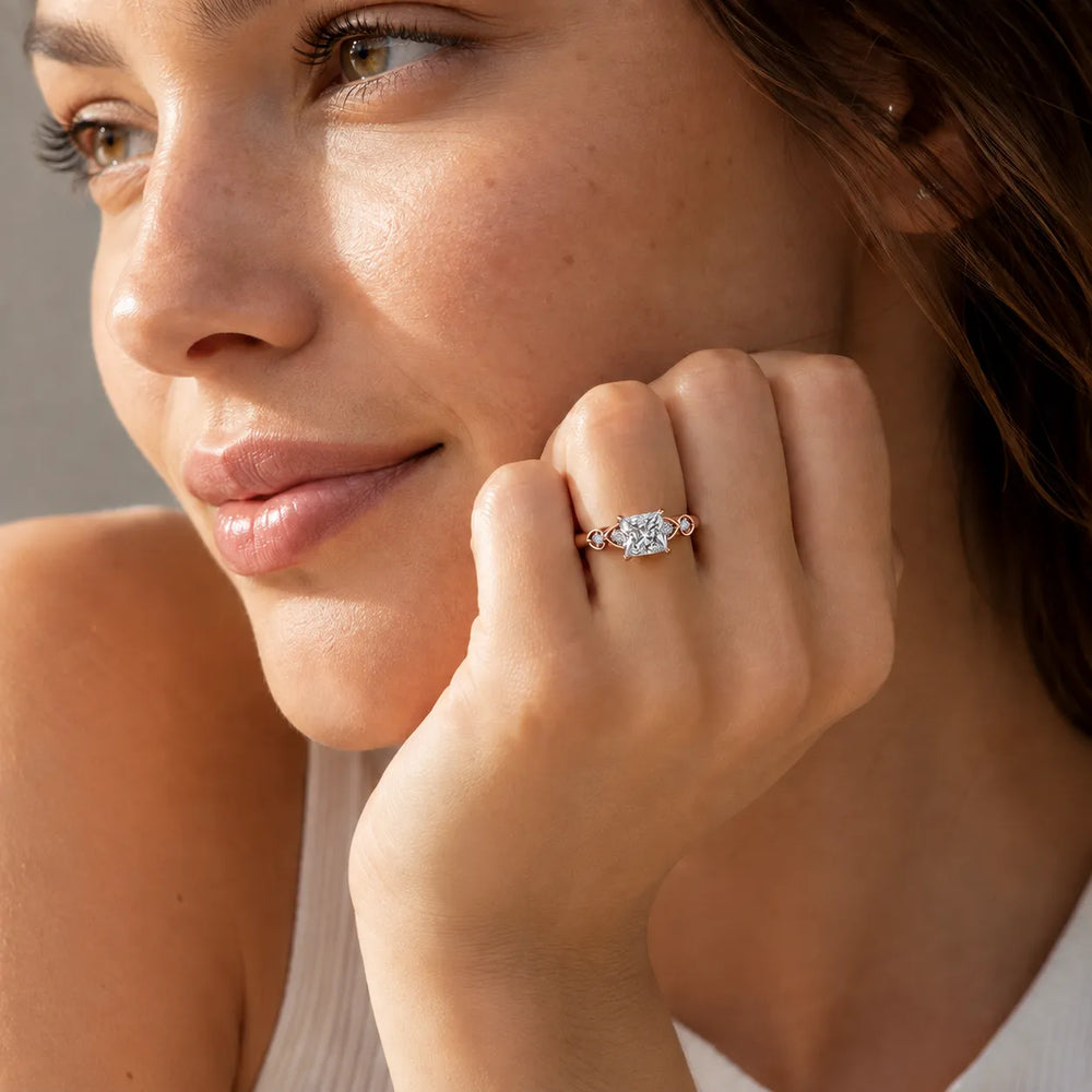 Classic Solitaire Ring with Vintage-Inspired Accent Details