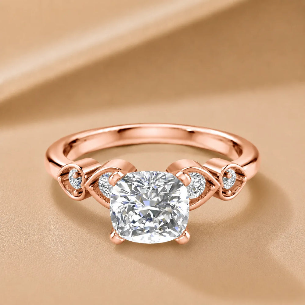 Classic Solitaire Ring with Vintage-Inspired Accent Details