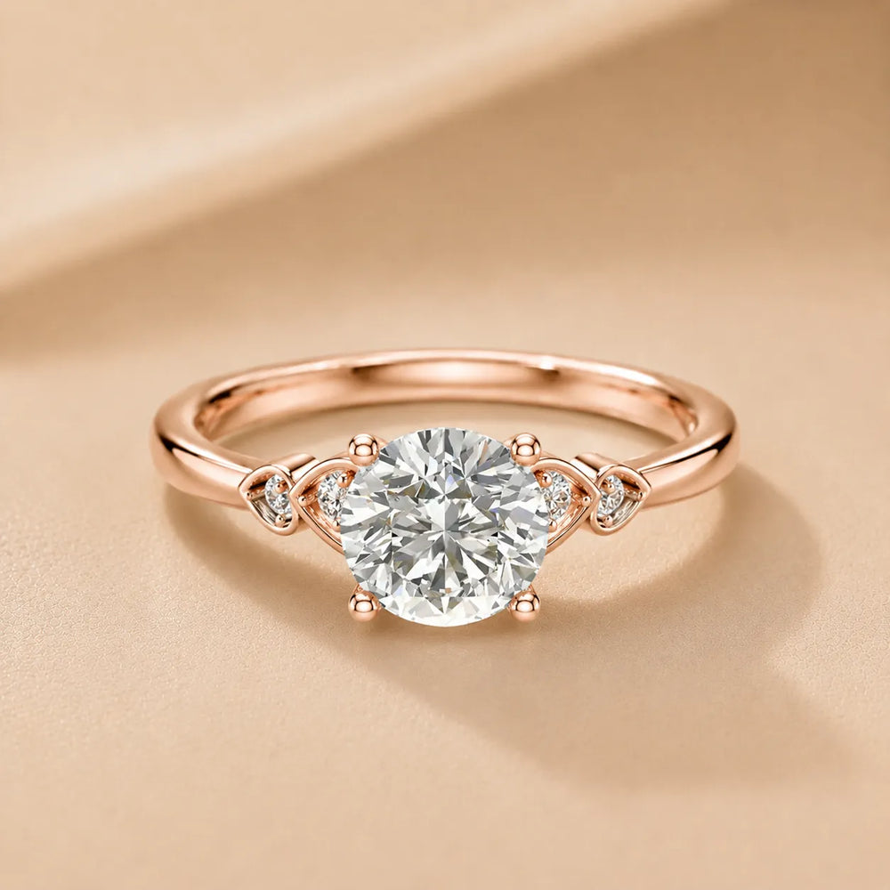 Classic Solitaire Ring with Vintage-Inspired Accent Details