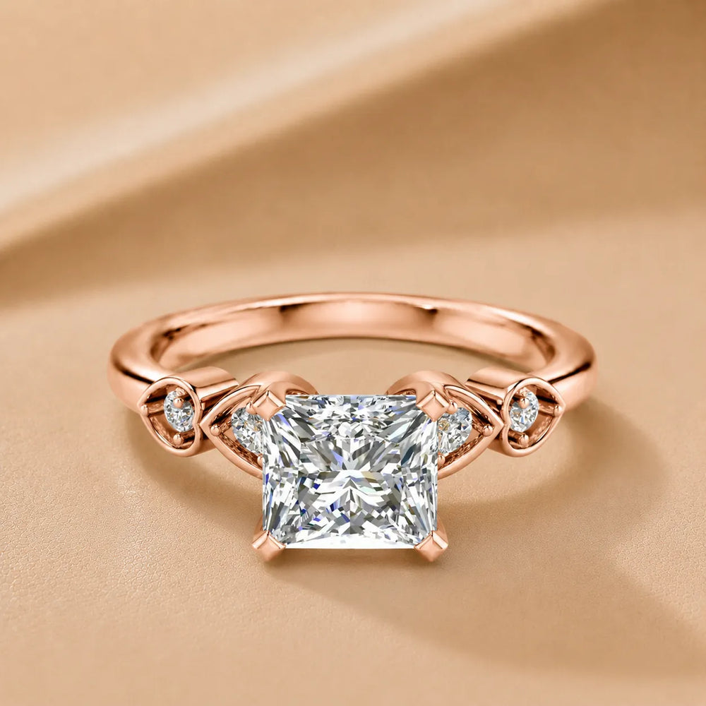 Classic Solitaire Ring with Vintage-Inspired Accent Details